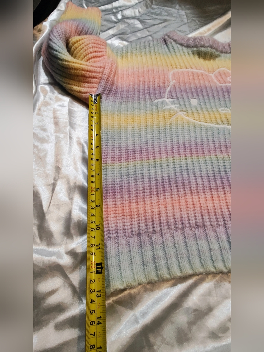 Forever 21 Pastel Rainbow Hello Kitty Crewneck Sweater. 23 Pit To Pit. - Picture 14 of 14